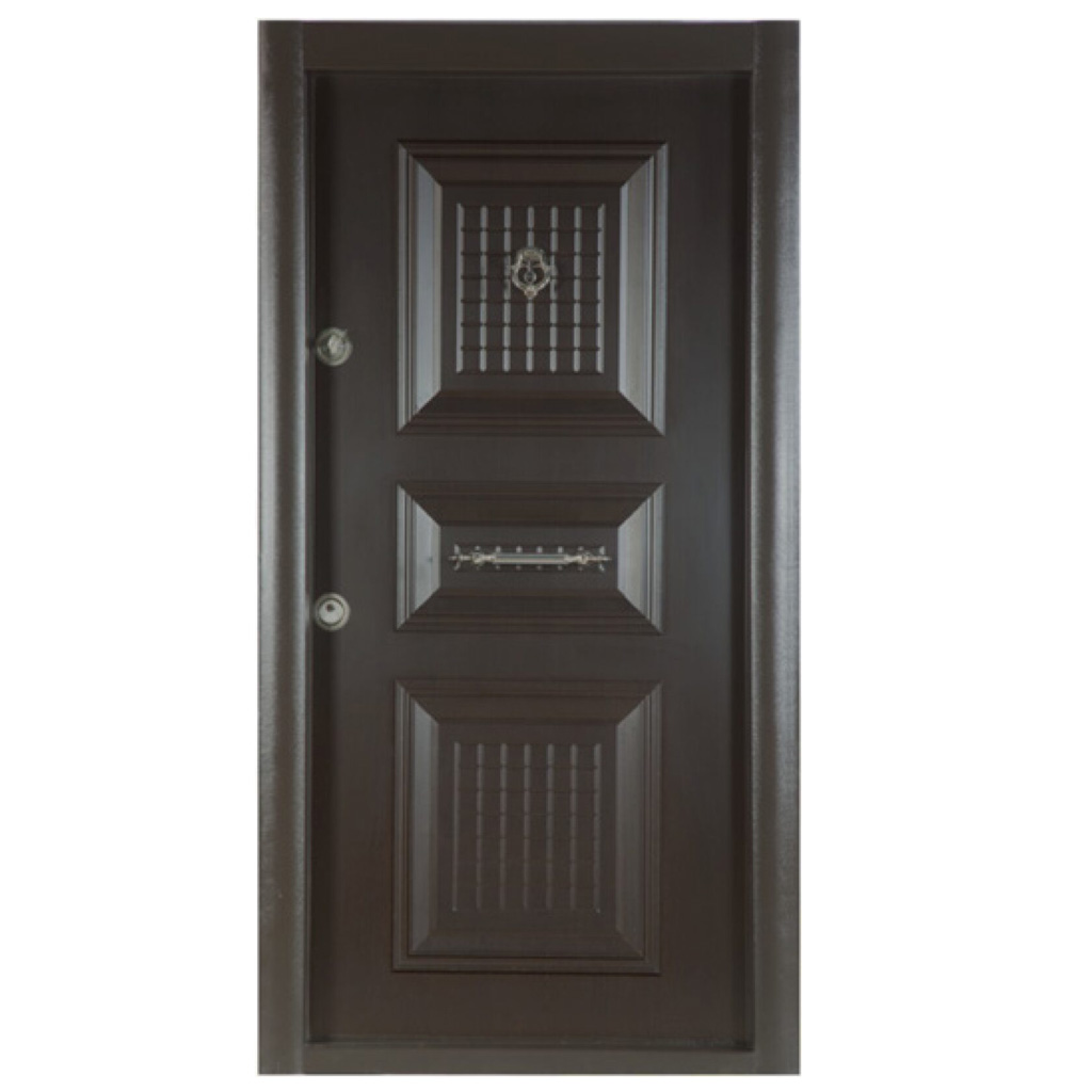 درب ضد سرقت روکش PVC مدل سه قاب شطرنجی برجسته