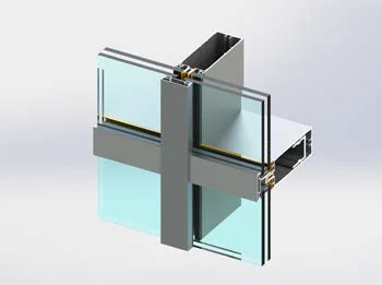 سیستم کرتین وال کپ دار 60 میلی متری