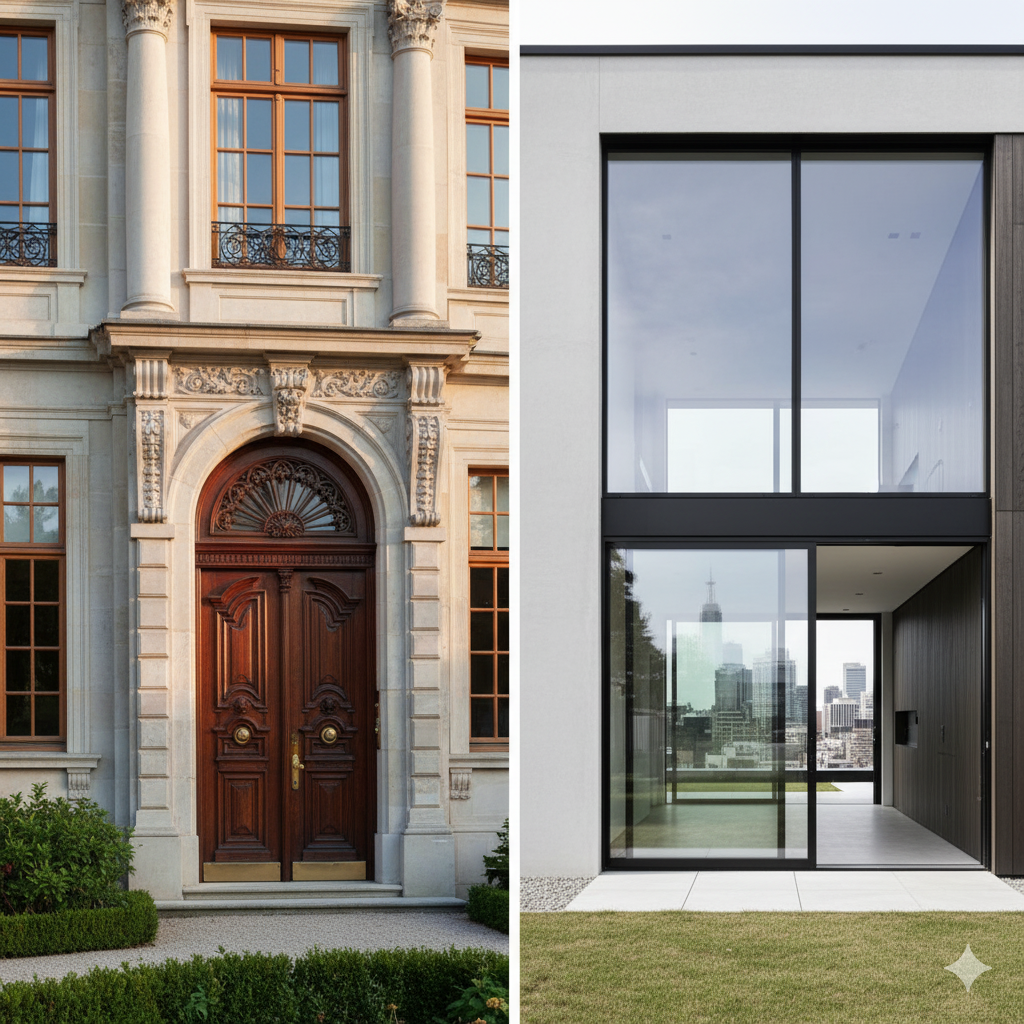طراحی درب و پنجره برای سبک‌های مختلف معماری: از کلاسیک تا مدرن