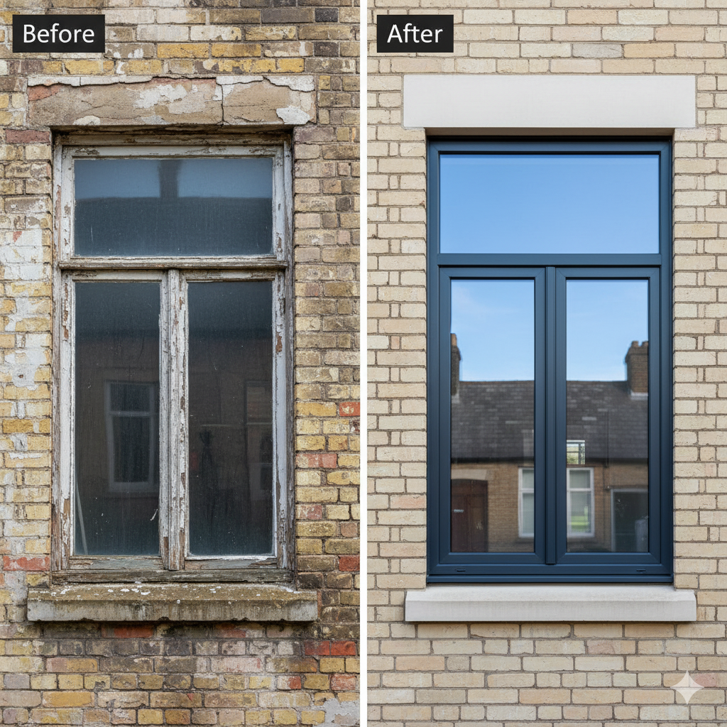 بازسازی و تعویض پنجره‌های قدیمی: افزایش ارزش و کارایی ساختمان