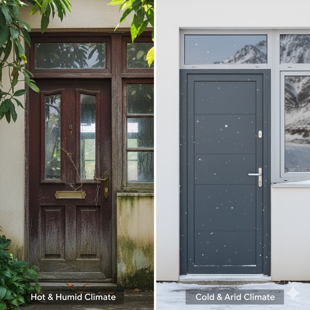 تأثیر آب و هوا بر درب و پنجره: انتخاب متریال مناسب برای مناطق مختلف اقلیمی