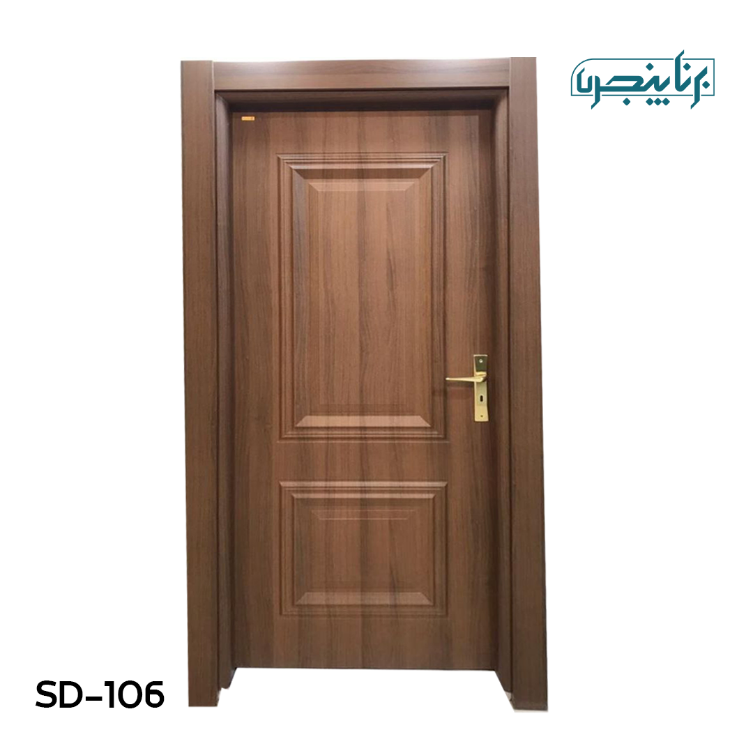 درب پلی وود سبزین در مدل کلاسیک دو قاب S-106